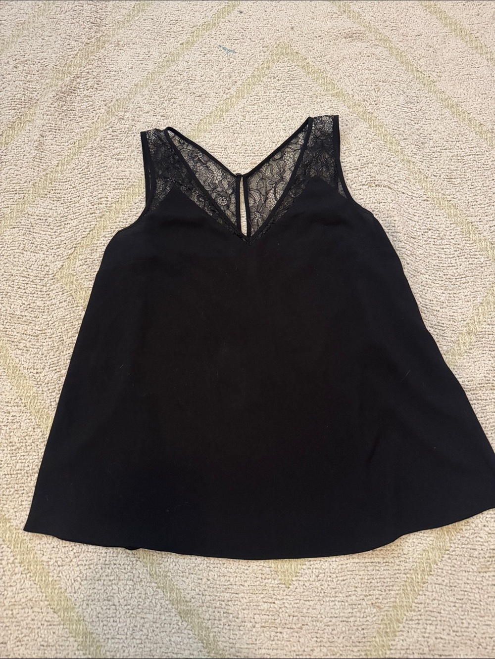 French Connection Black Lace-Back Sleeveless Top